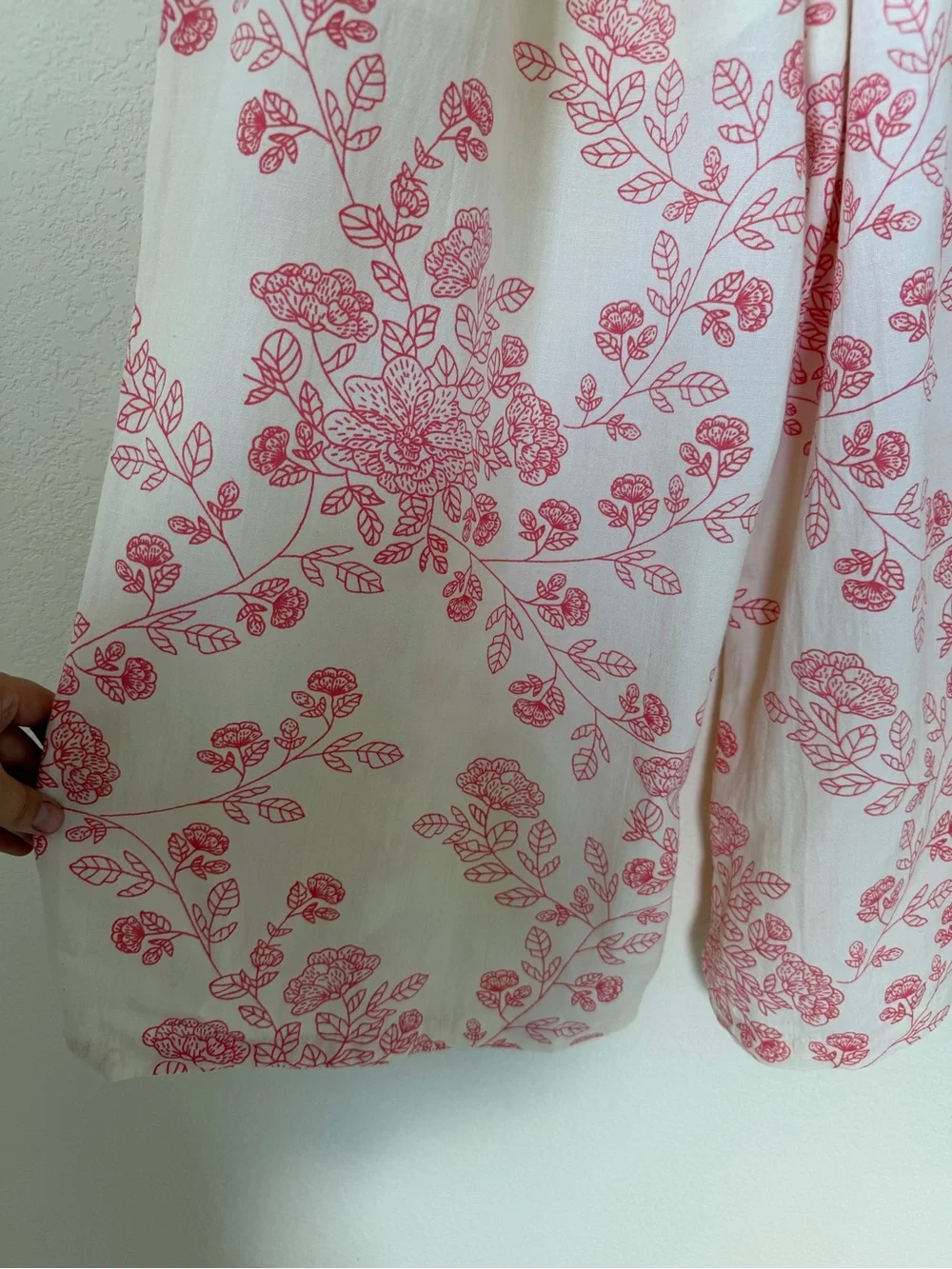 Max Linen Blend Wide Leg Straight Fit Floral Print Palazzos Casual Pants XL